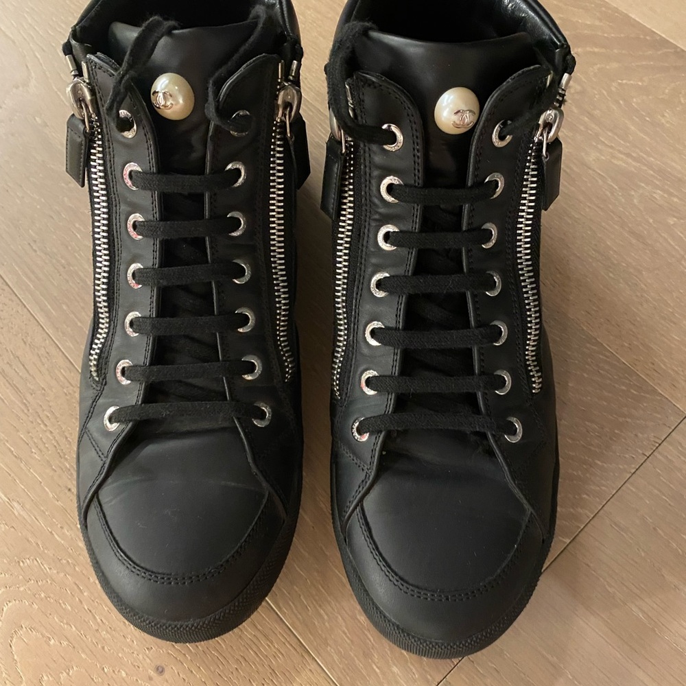 Black Chanel high tops